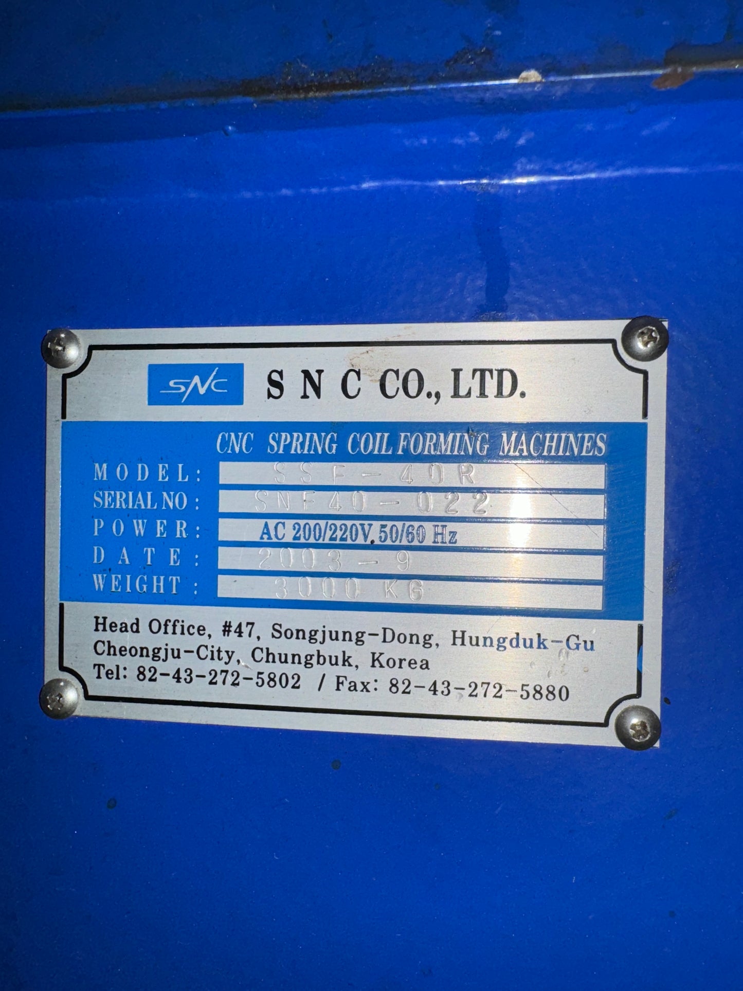 SNC Spring Coiling Machine #106